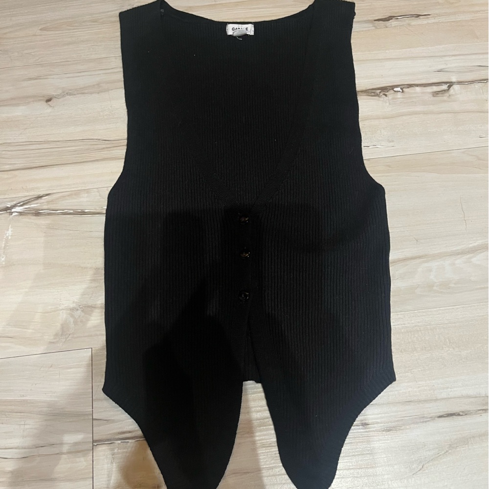 Garage Black Ribbed Tank